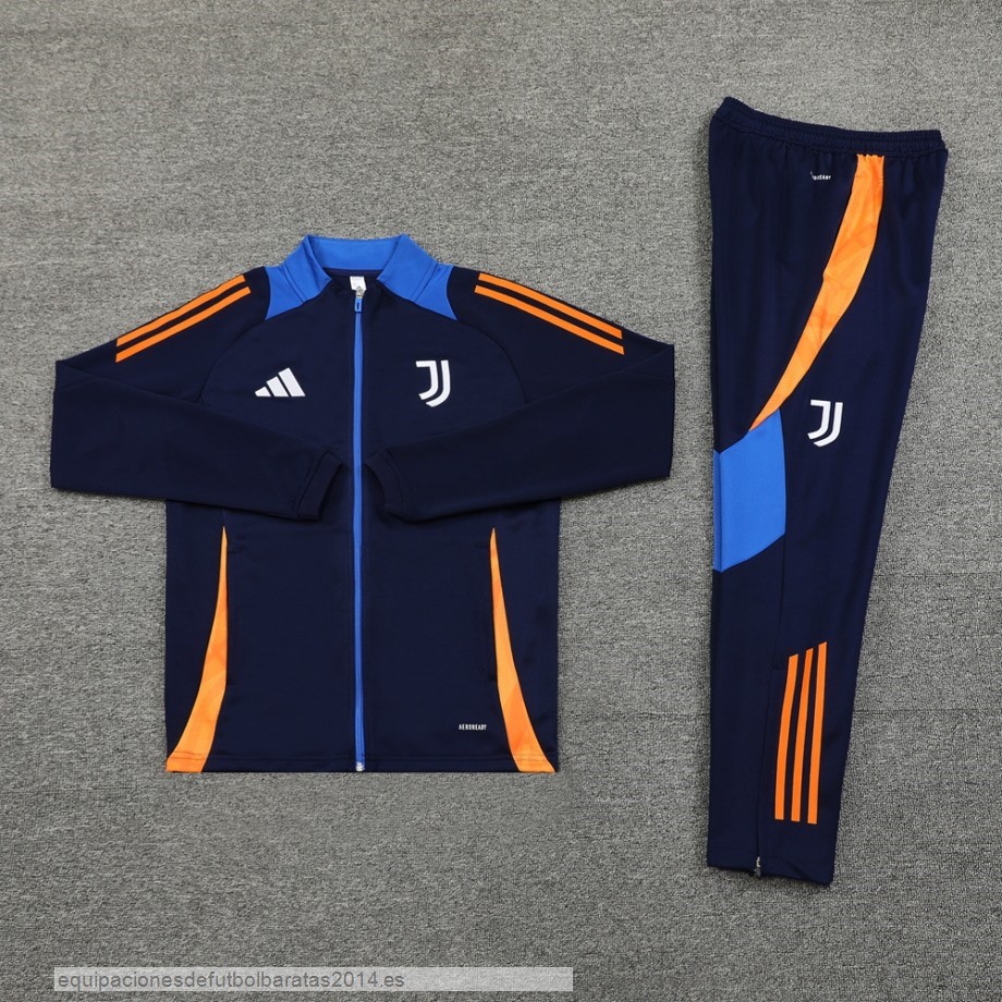 Nuevo Conjunto Completo Ropa Deportiva Con Cremallera Larga Juventus 24/25 Azul Marino Naranja Baratas